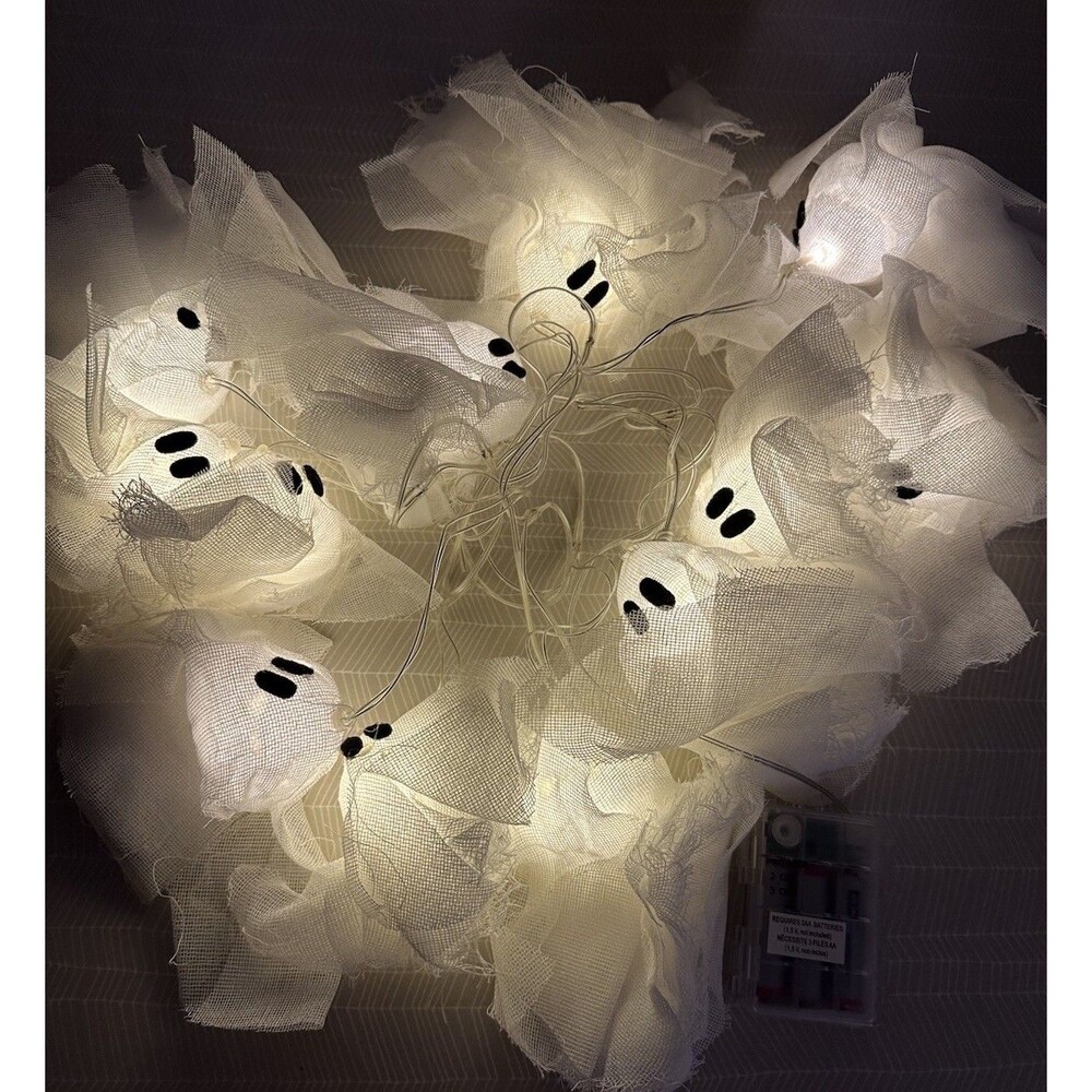 Pottery Barn Lit Ghosts String Lights NEW Open Box Halloween